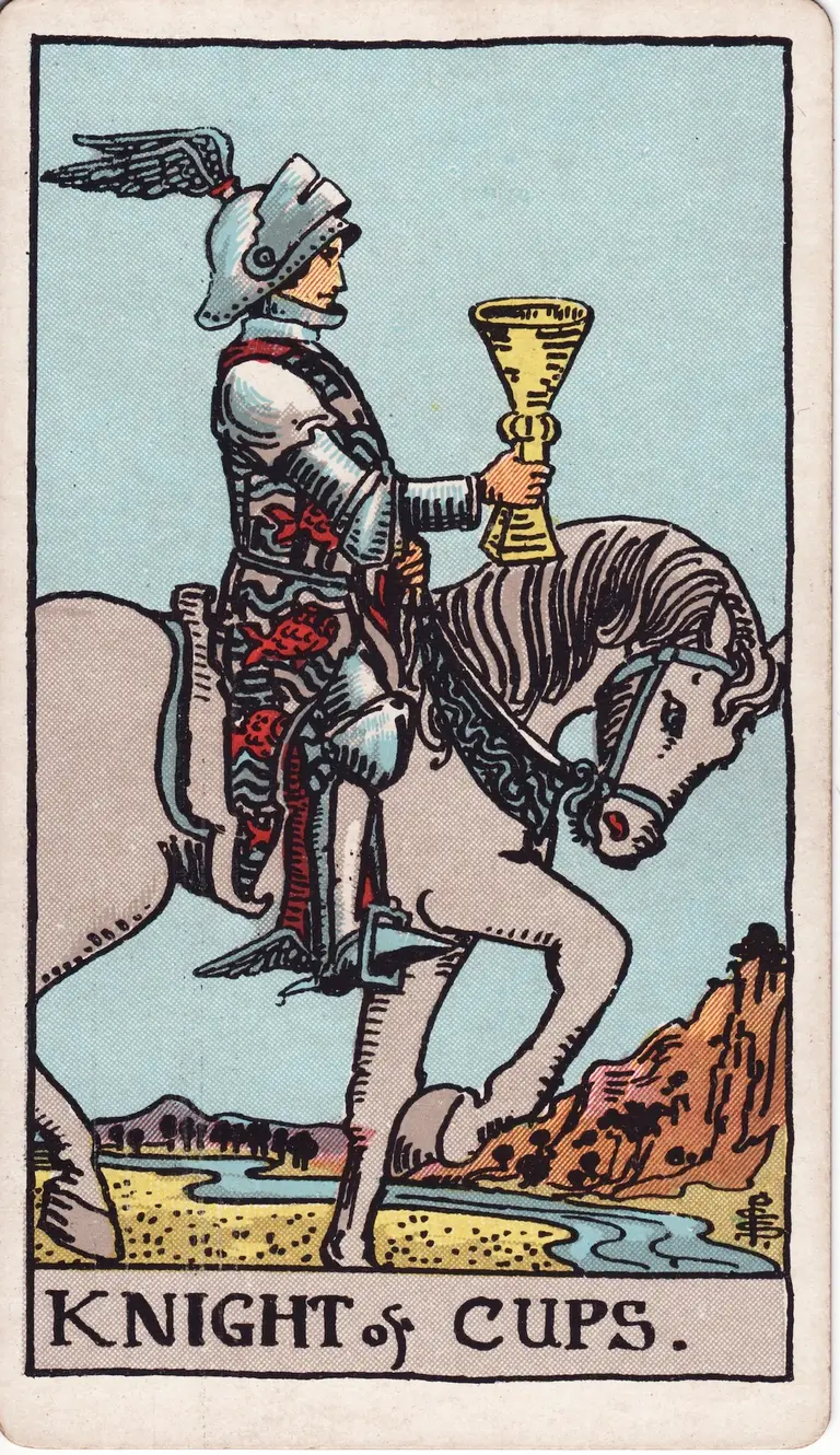 Classic drawing of “Knight of Cups”