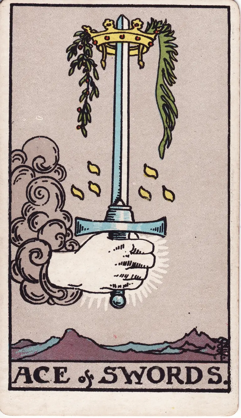 Classic drawing of “Ace of Swords”