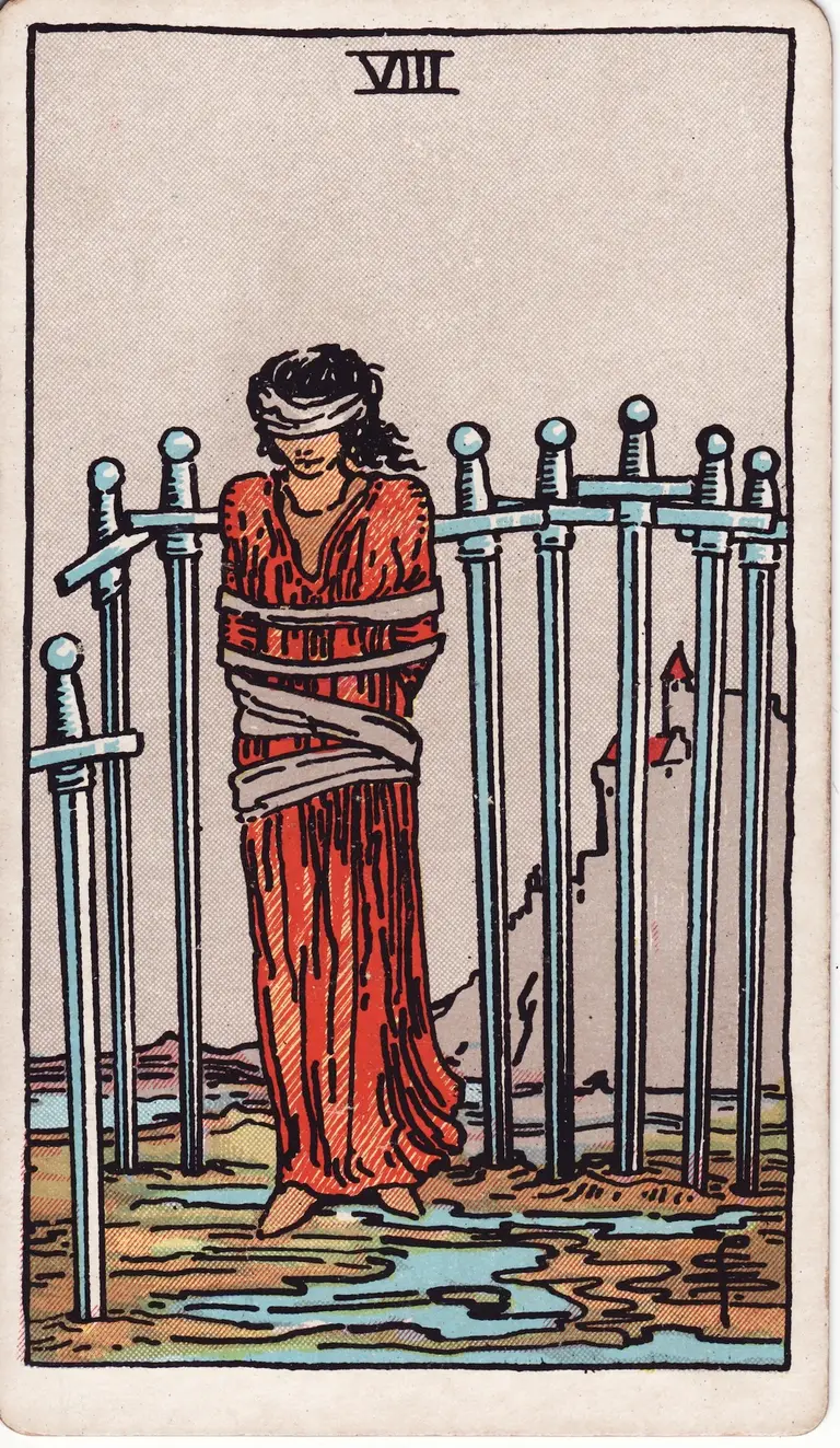 Classic drawing of “Eight of Swords”