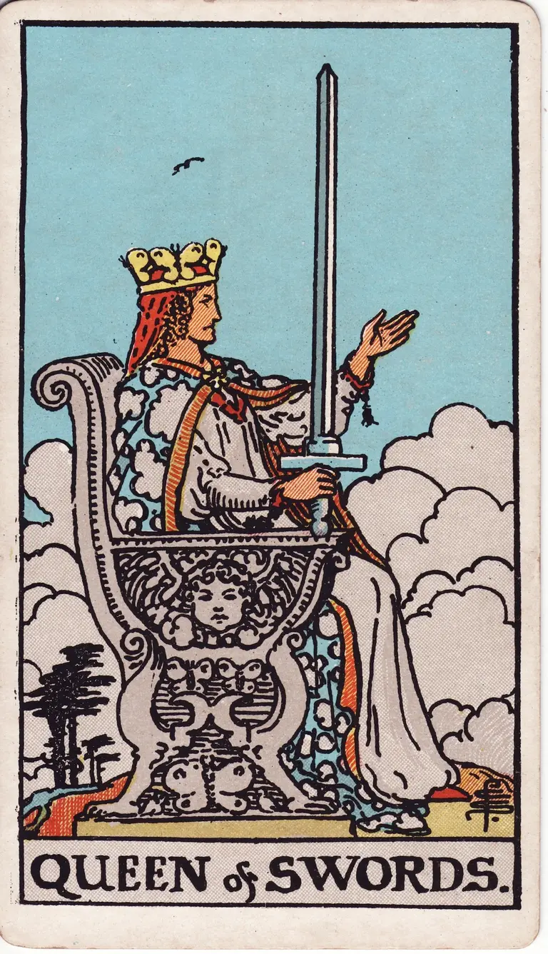 Classic drawing of “Queen of Swords”