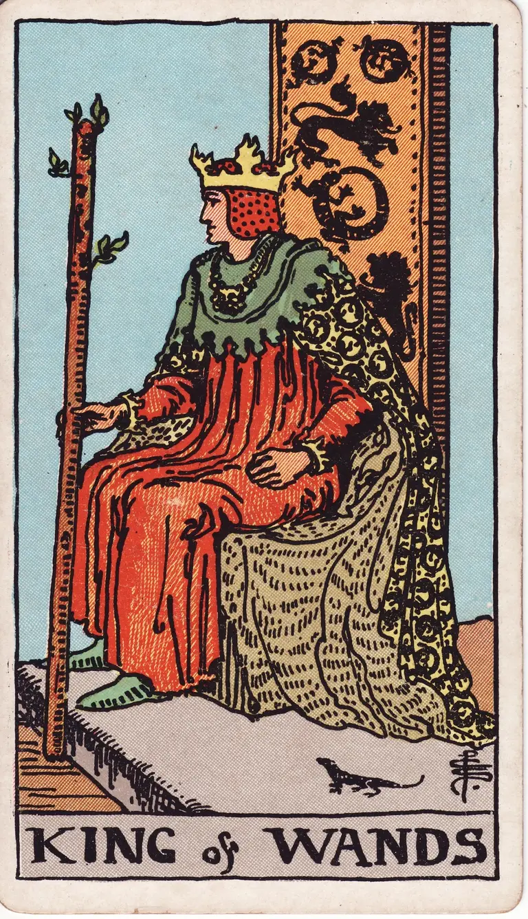 Classic drawing of “King of Wands”