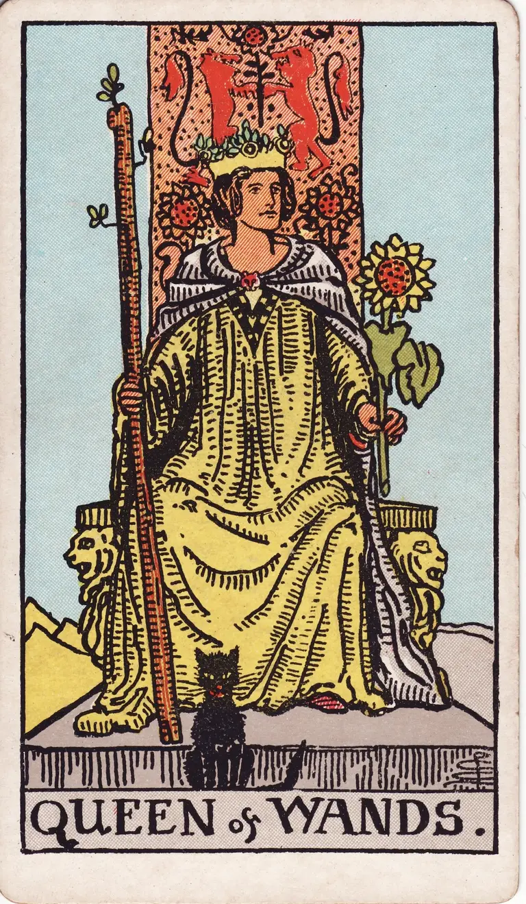 Classic drawing of “Queen of Wands”